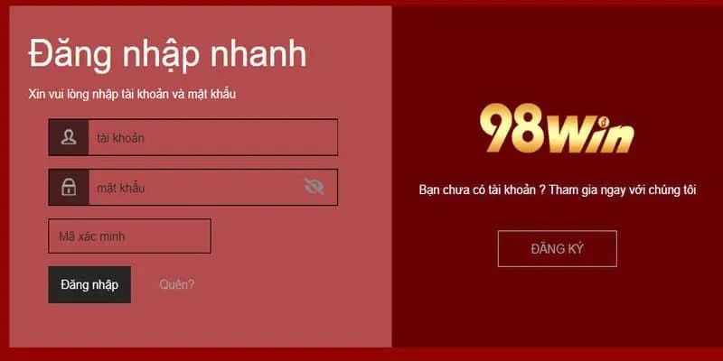 Các bước đăng nhập 98Win để nhanh chóng tham gia sân chơi